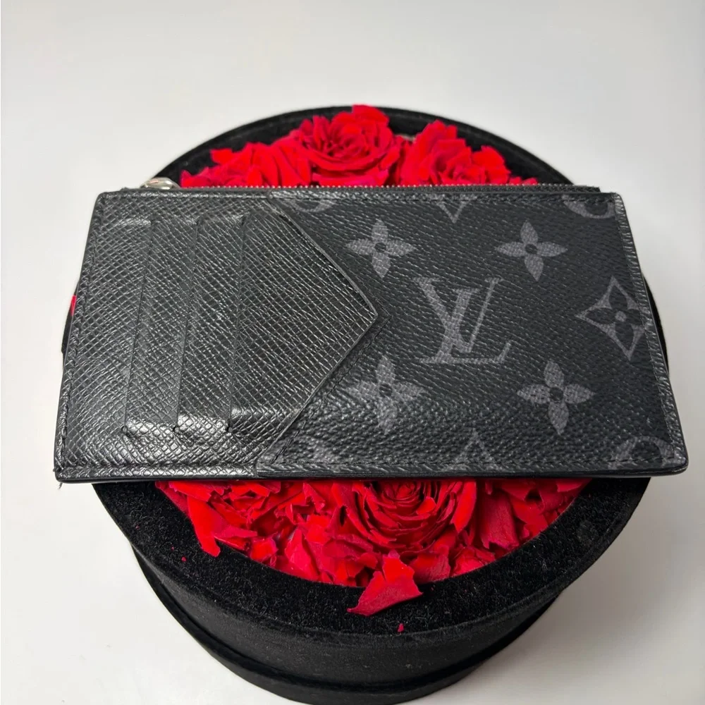 Louis Vuitton Monogram Eclipse Taiga Coin Card Holder